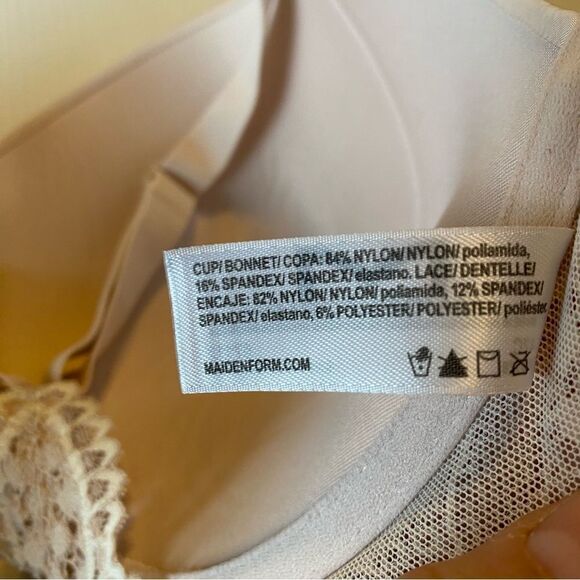 Maidenform One Fab Fit Lace Shaping Underwire Front Close Bra racerback 42C tan - Picture 4 of 10